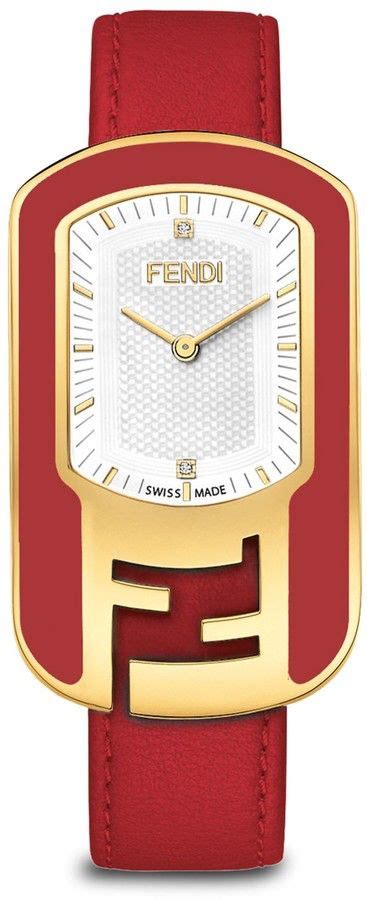 fendi chameleon diamond goldtone leather strap watch|Fendi Chameleon Watch .